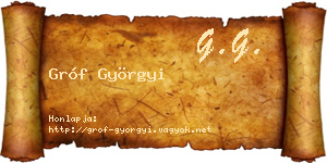 Gróf Györgyi névjegykártya